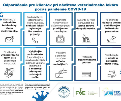 Odporúčania pre klientov pri návšteve veterinárneho lekára počas pandémie COVID-19